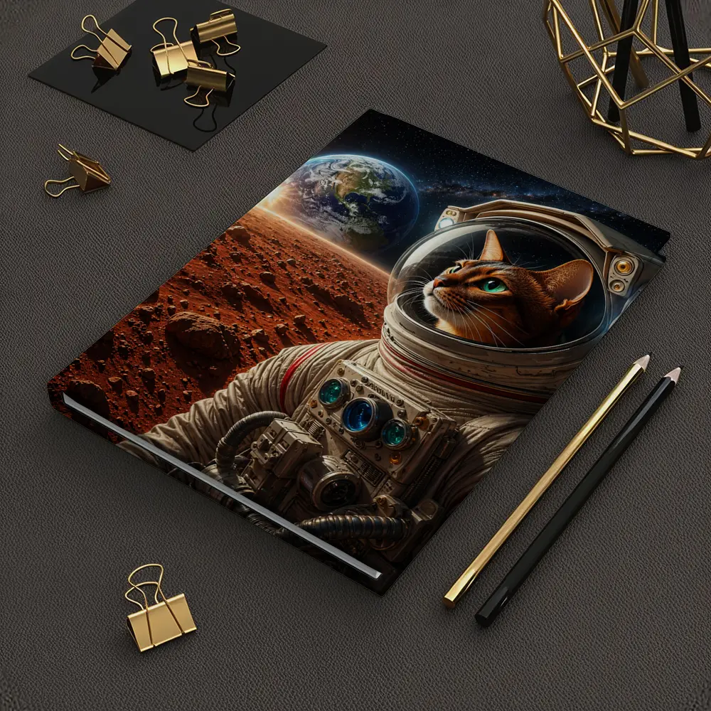 Abyssinian Cat Astronaut on Mars Surface – Notebooks