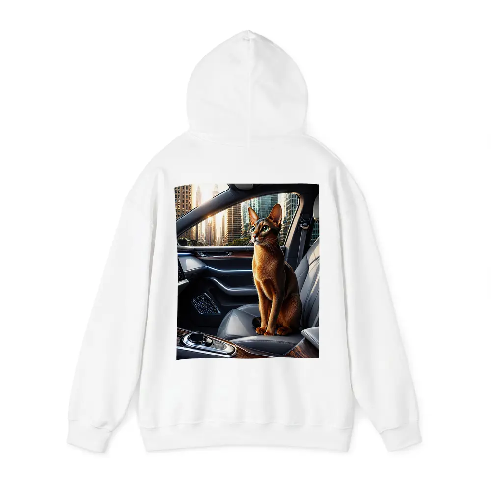 Abyssinian Cat Inside Luxury Car Interior – Hoodies