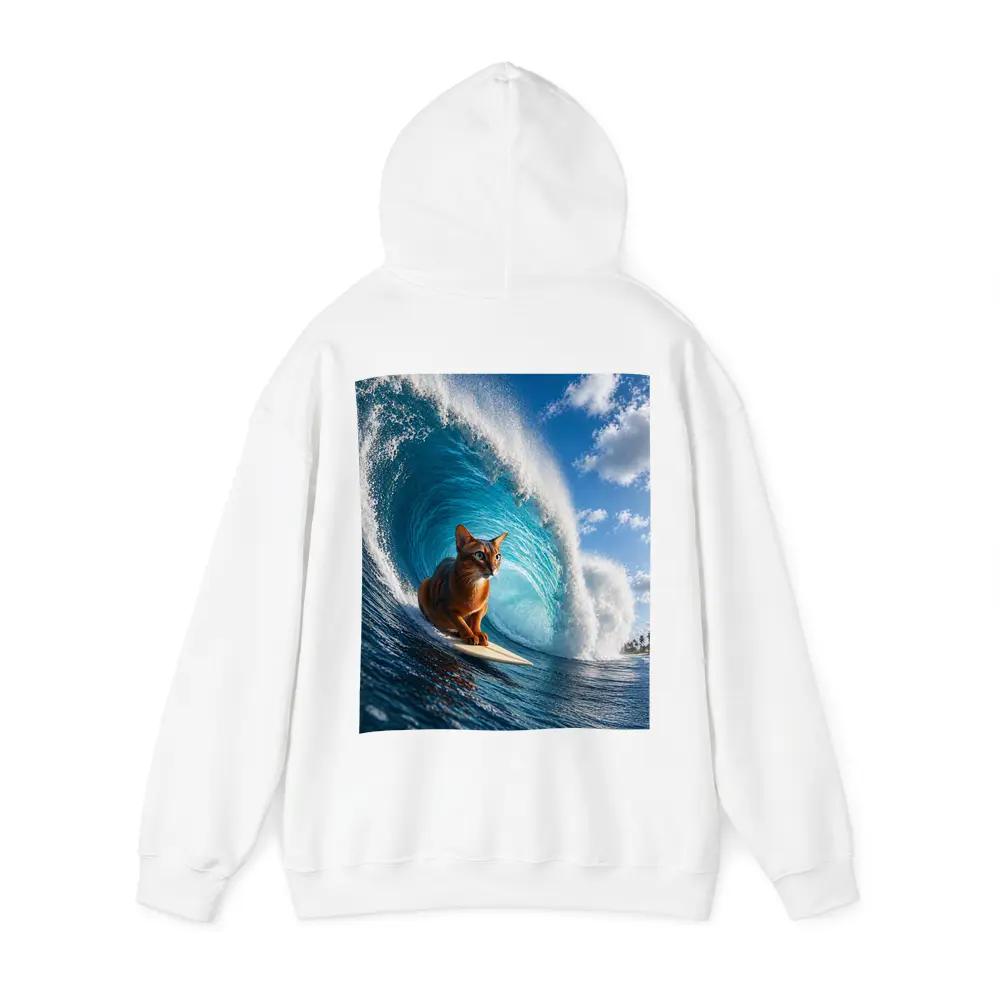 Abyssinian Cat Surfing Giant Ocean Wave – Hoodies