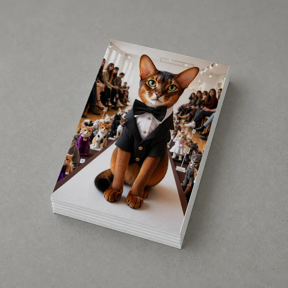 Abyssinian Cat Tuxedo Fashion Show Runway – Postcards