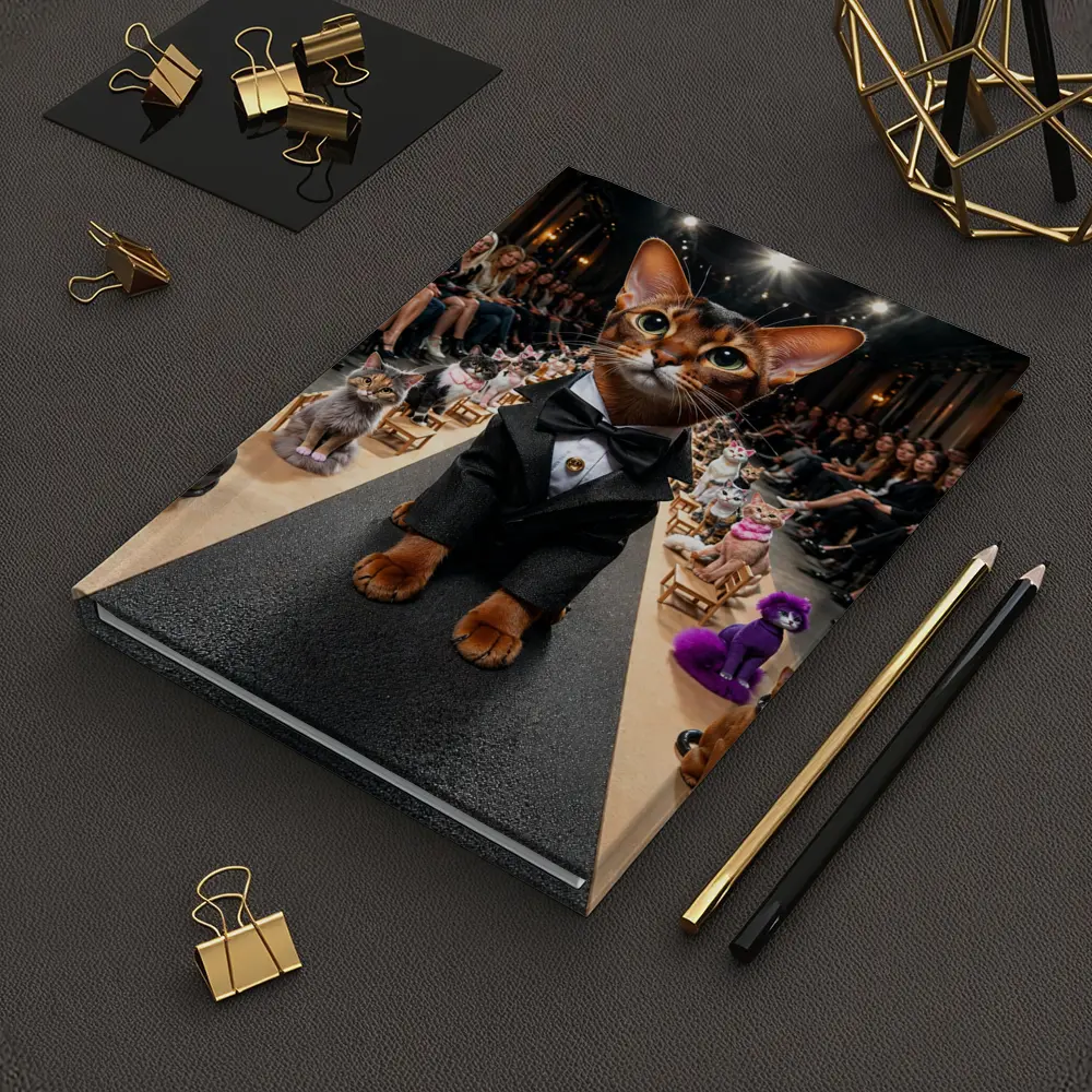 Abyssinian Cat Tuxedo Fashion Runway Show – Notebooks