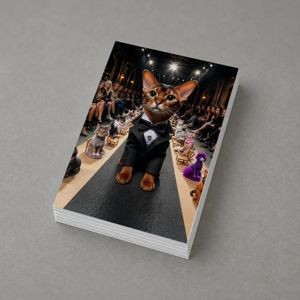 Abyssinian Cat Tuxedo Fashion Runway Show – Postcards