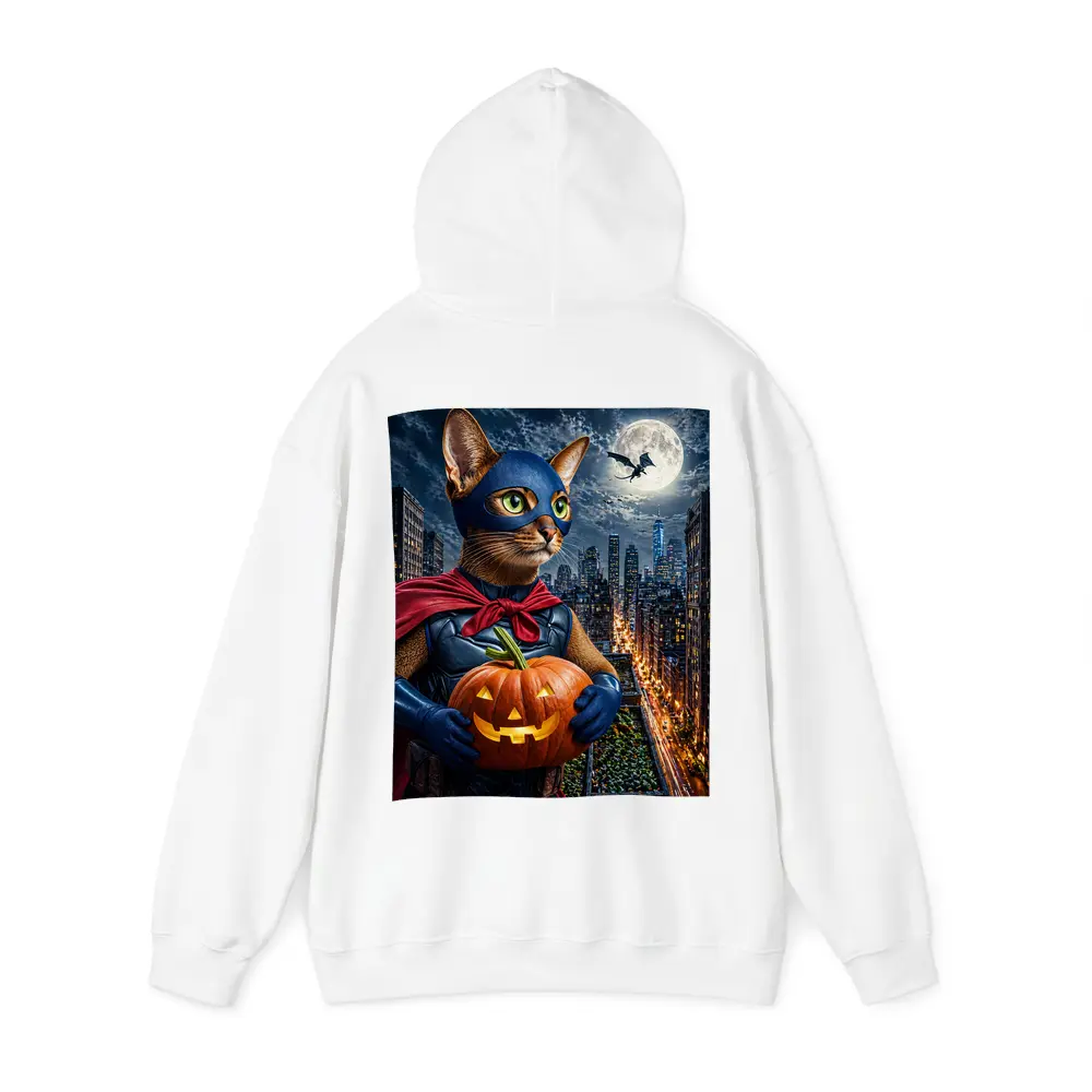 Abyssinian Superhero Cat City Night Halloween – Hoodies