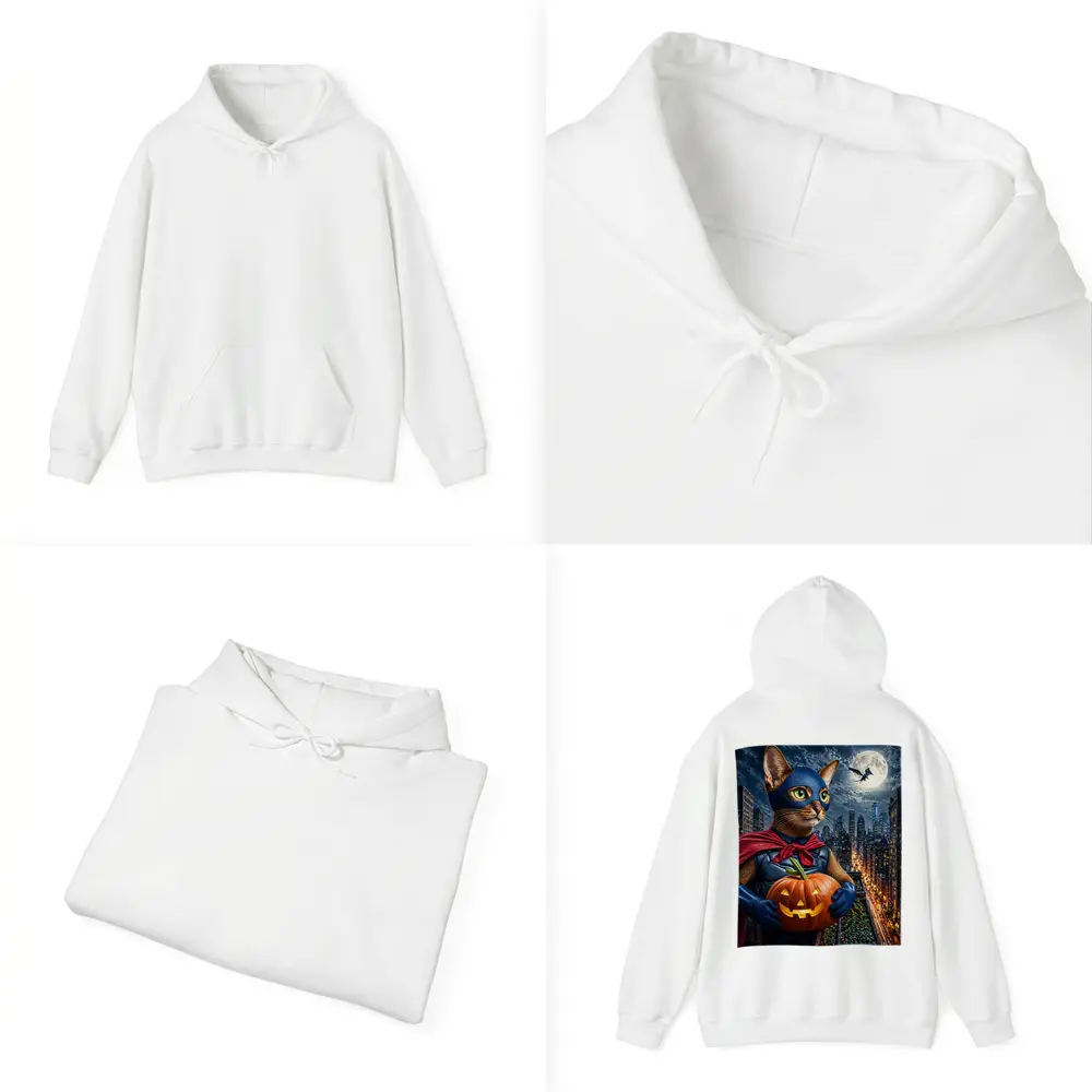 Abyssinian Superhero Cat City Night Halloween – Hoodies