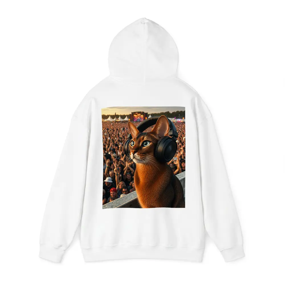Abyssinian Cat Headphones Music Festival Crowd – Hoodies