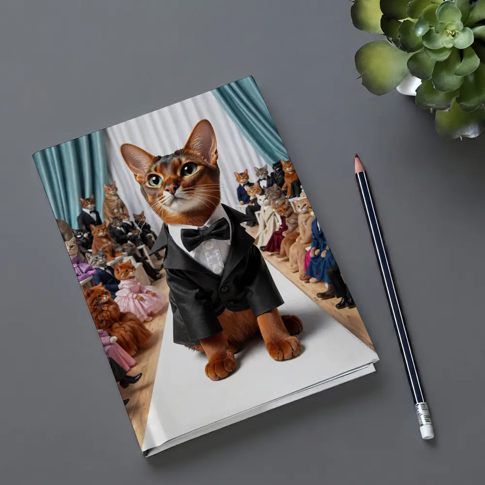 Abyssinian Cat Tuxedo Fashion Show Runway – Notebooks
