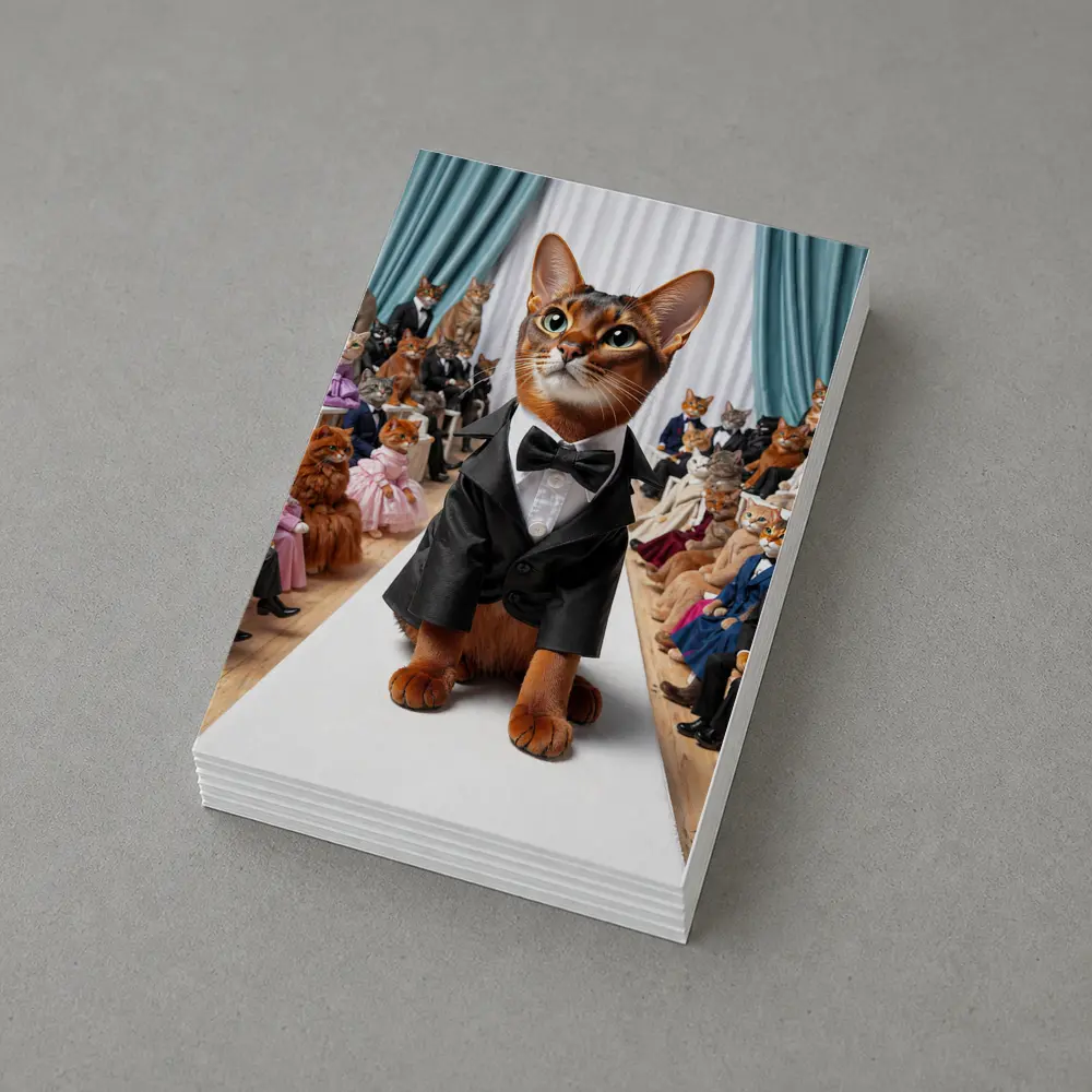 Abyssinian Cat Tuxedo Fashion Show Runway – Postcards