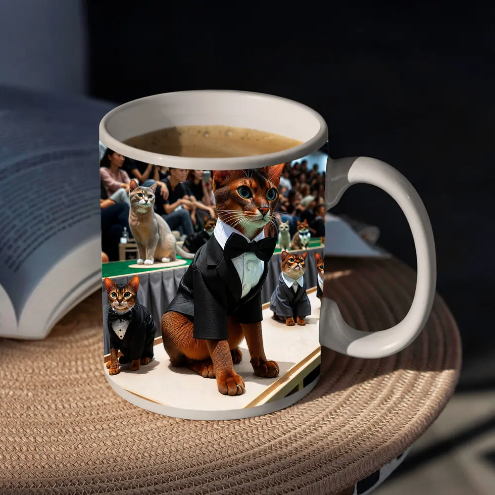 Abyssinian Cats in Tuxedos Fashion Show – Mugs