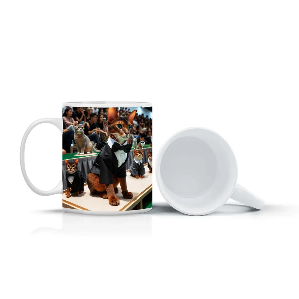Abyssinian Cats in Tuxedos Fashion Show – Mugs