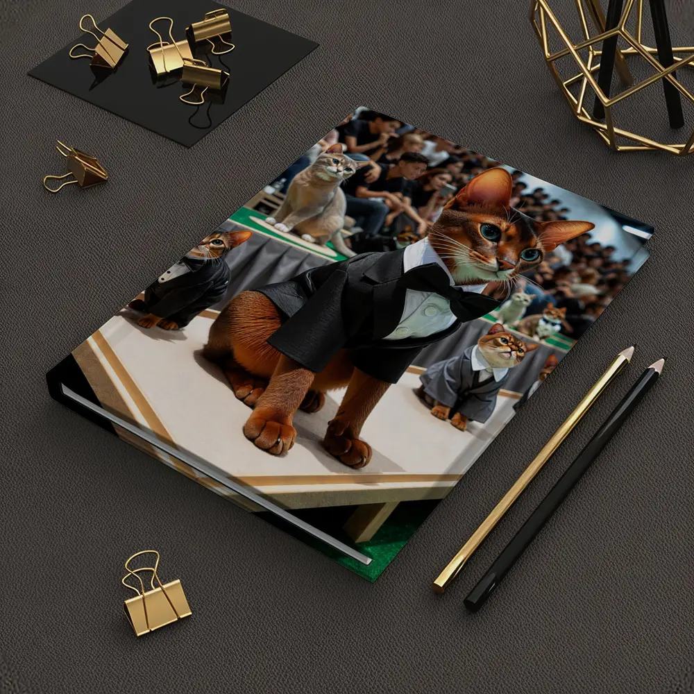 Abyssinian Cats in Tuxedos Fashion Show – Notebooks