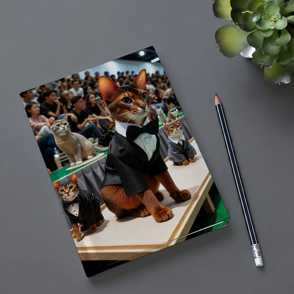 Abyssinian Cats in Tuxedos Fashion Show – Notebooks