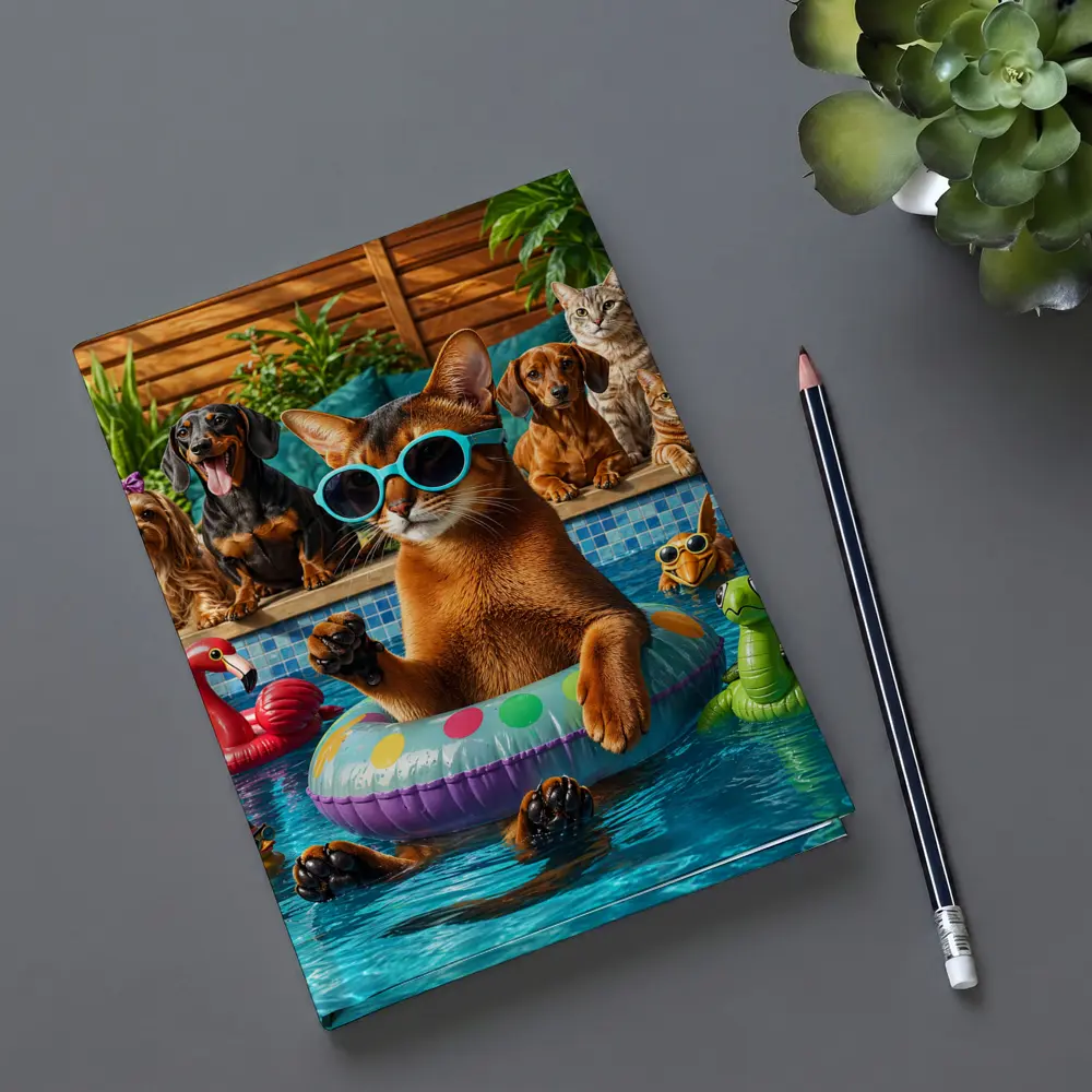Abyssinian Cat Sunglasses Pool Party Summer – Notebooks