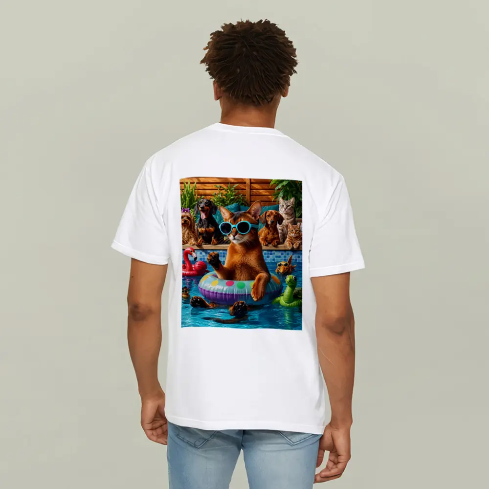 Abyssinian Cat Sunglasses Pool Party Summer – T-Shirts