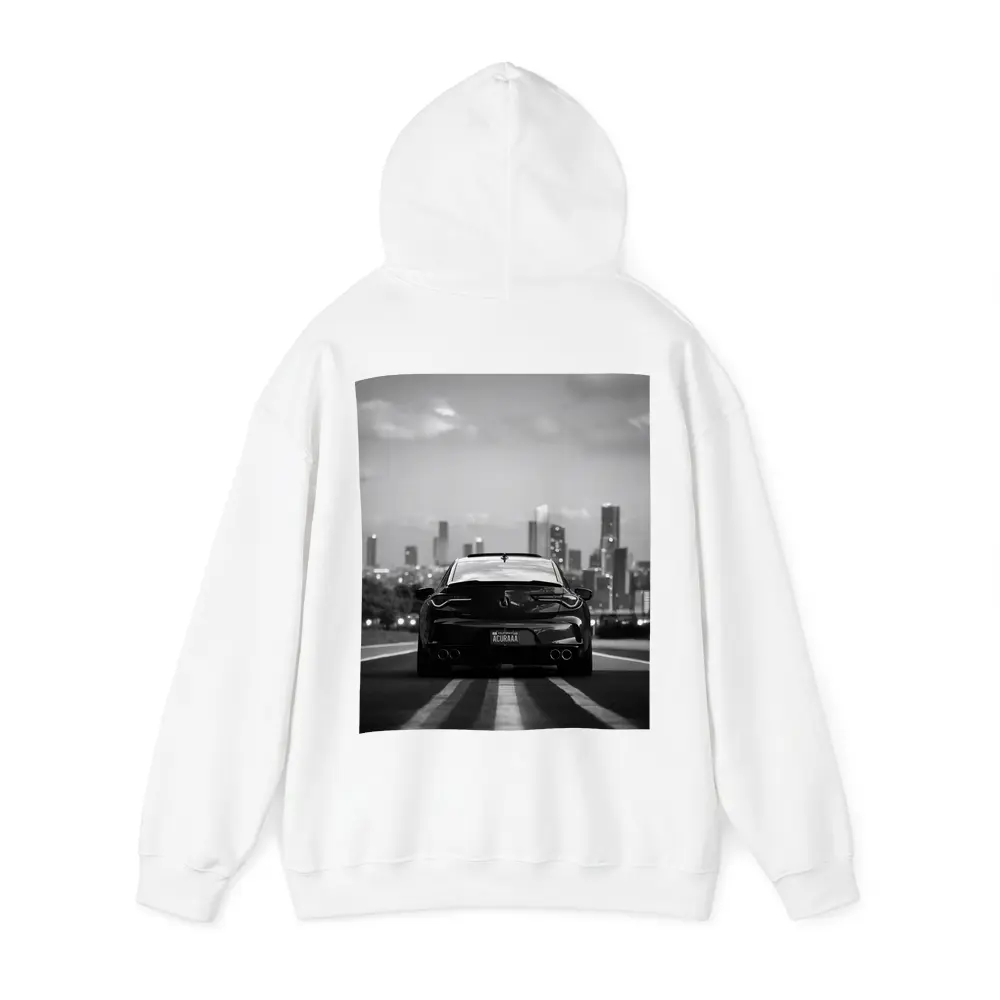 Acura TLX Black White City Skyline Rear – Hoodies