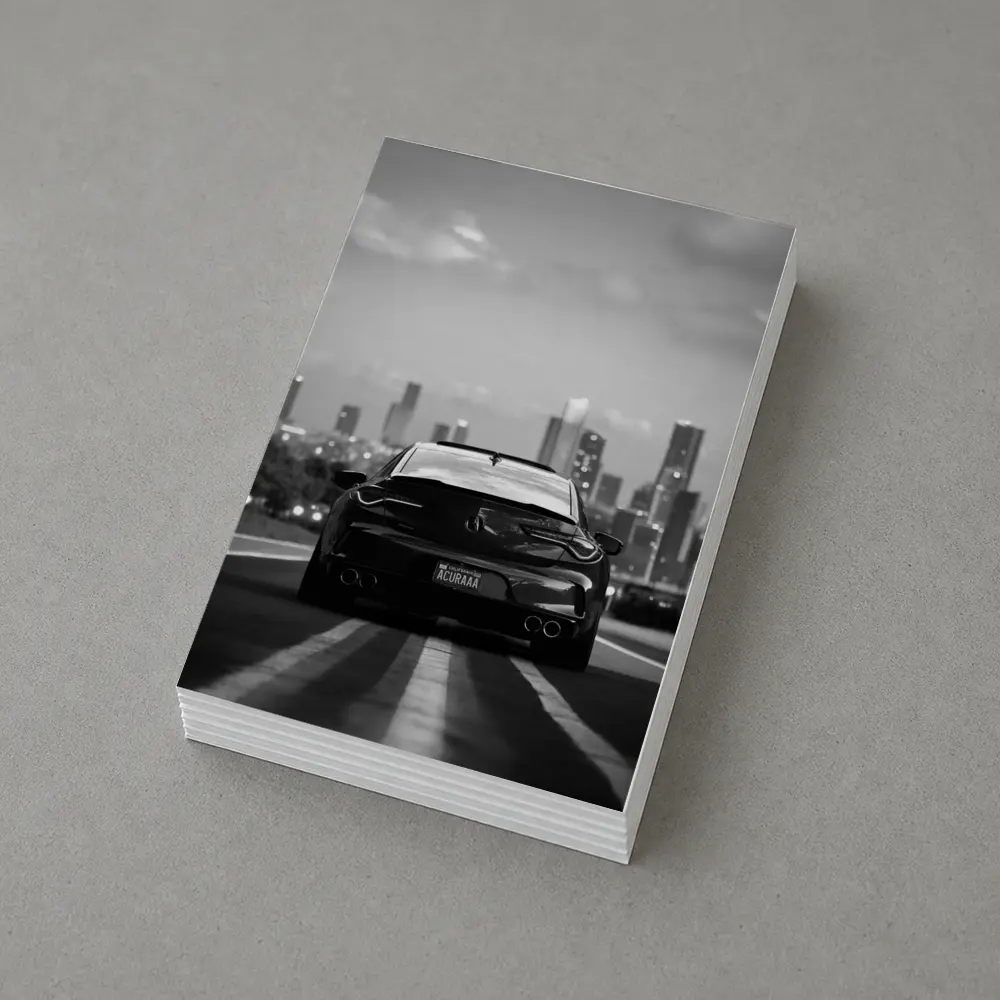 Acura TLX Black White City Skyline Rear – Postcards