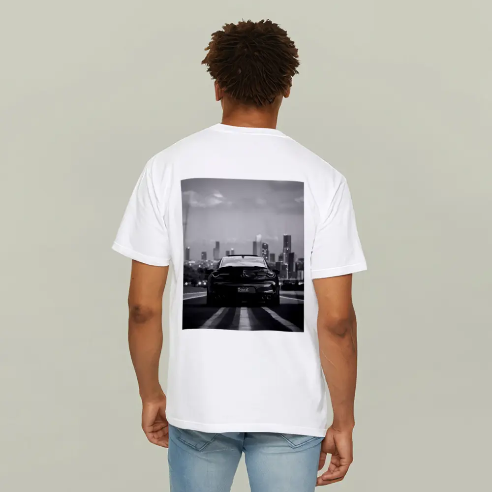 Acura TLX Black White City Skyline Rear – T-Shirts