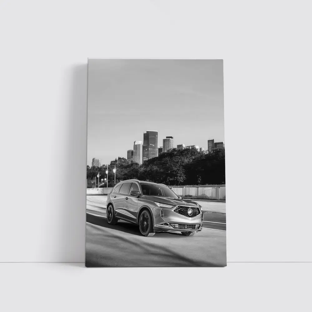 Acura MDX SUV City Skyline Black White – Wall Art