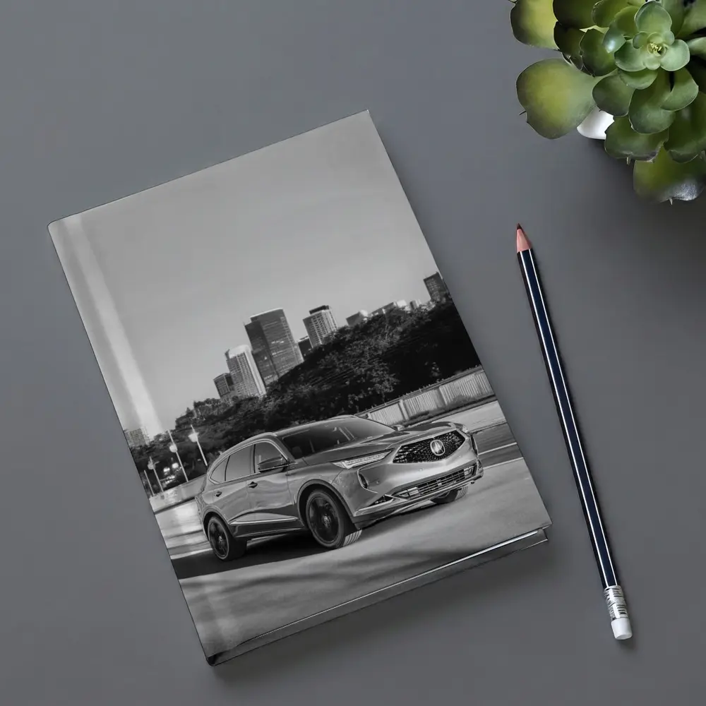 Acura MDX SUV City Skyline Black White – Notebooks