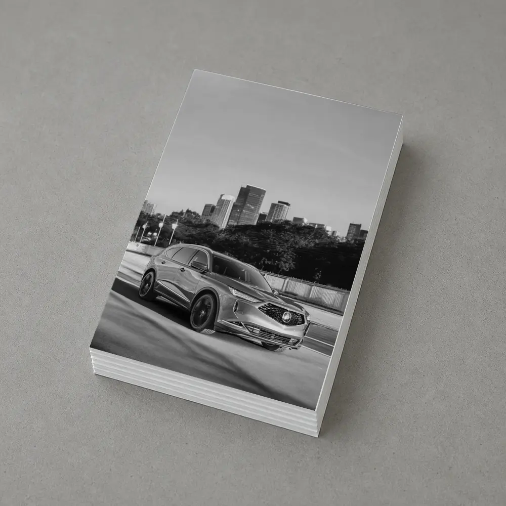Acura MDX SUV City Skyline Black White – Postcards