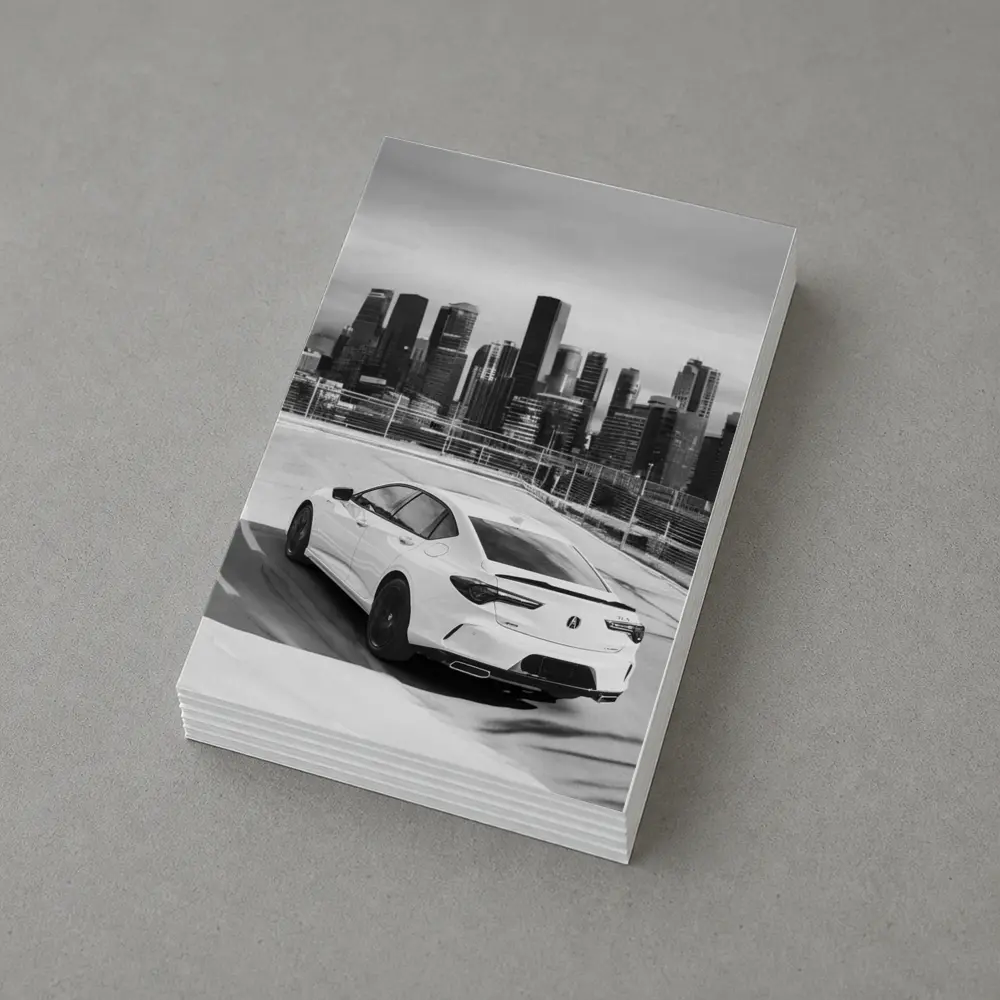 Acura TLX Black White City Skyline – Postcards