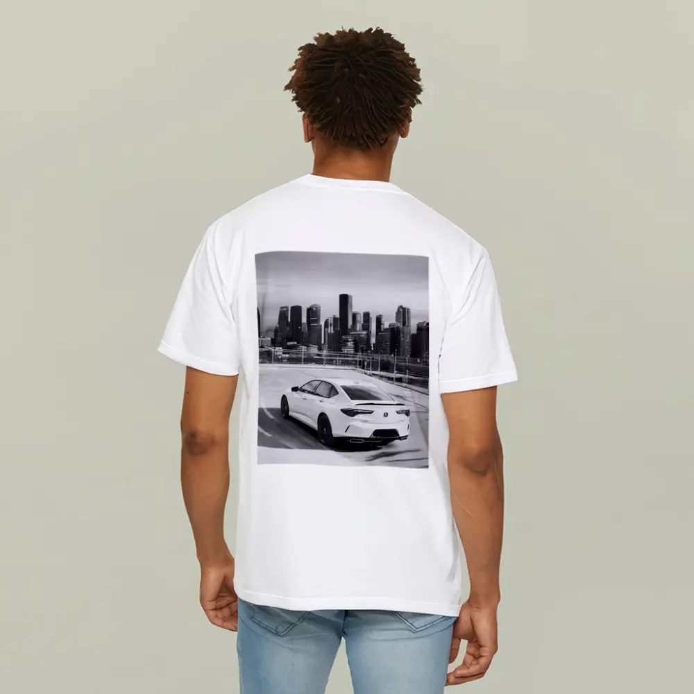 Acura TLX Black White City Skyline – T-Shirts