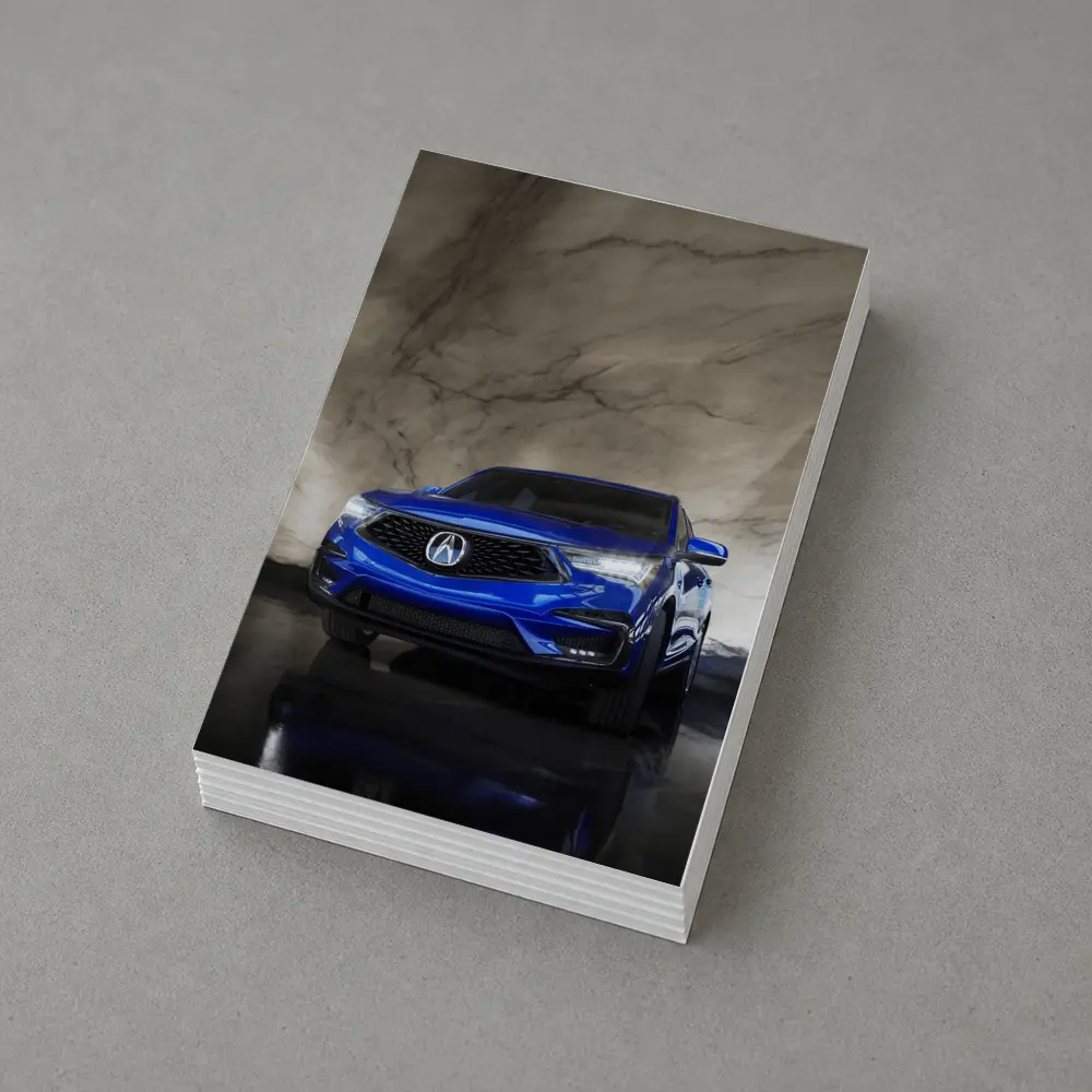 Acura RDX Blue Marble Background Studio Shot – Postcards
