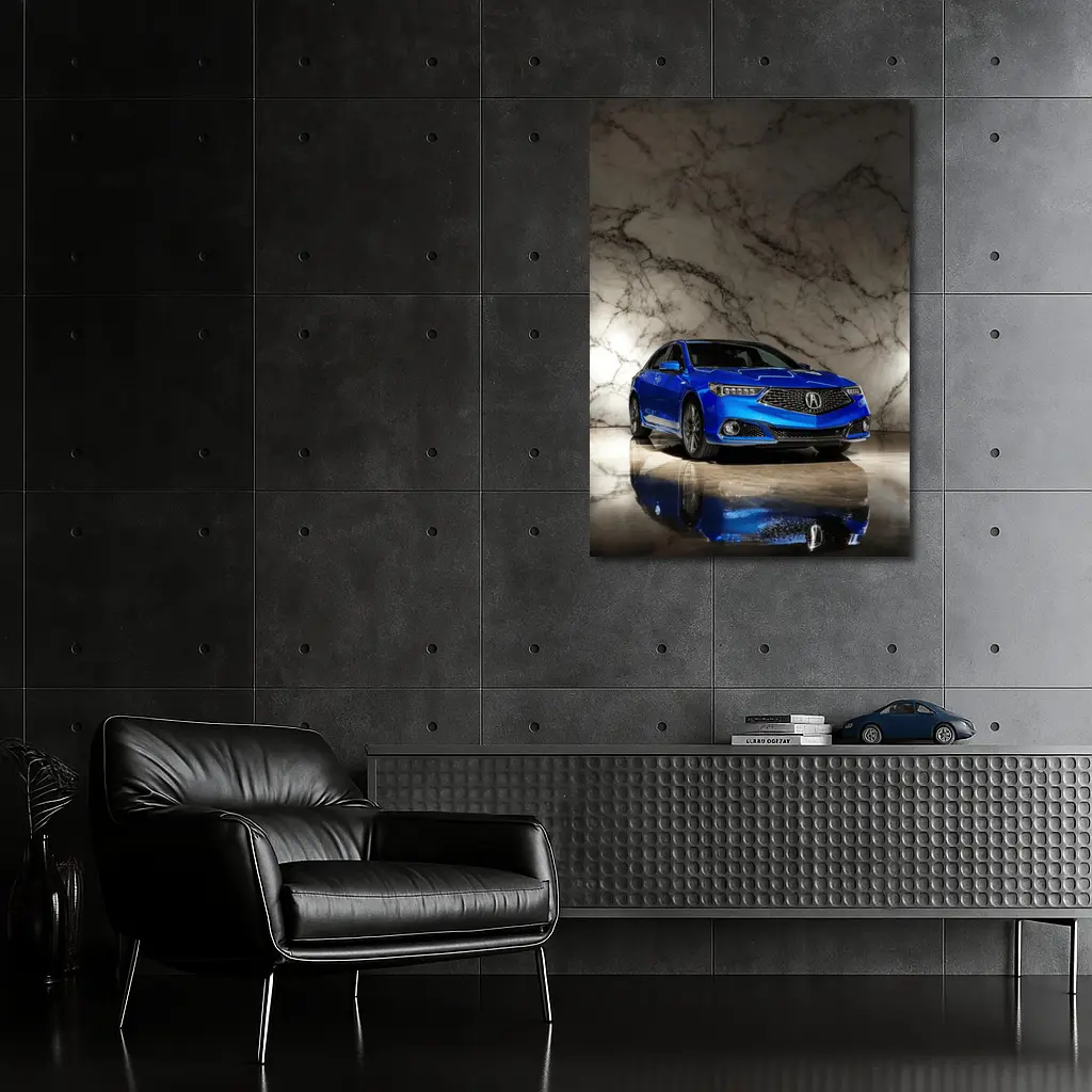 Acura TLX Blue Sedan Marble Studio – Wall Art