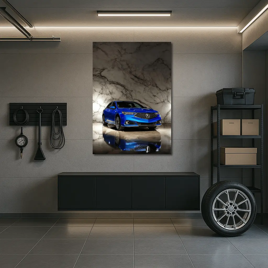 Acura TLX Blue Sedan Marble Studio – Wall Art
