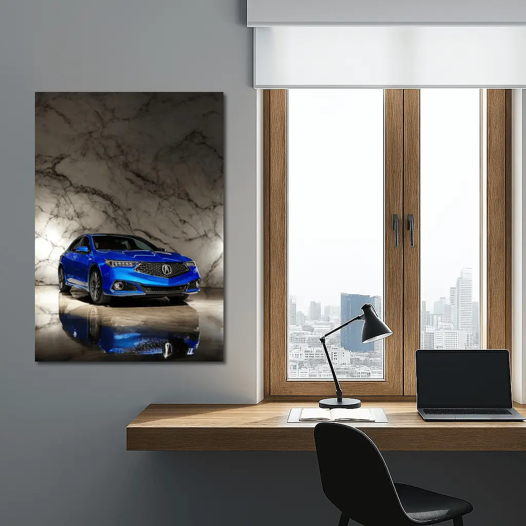 Acura TLX Blue Sedan Marble Studio – Wall Art