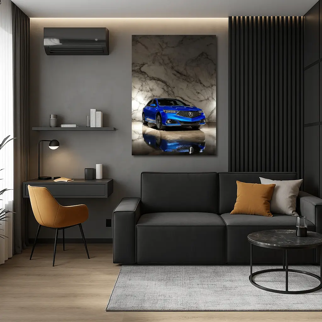 Acura TLX Blue Sedan Marble Studio – Wall Art
