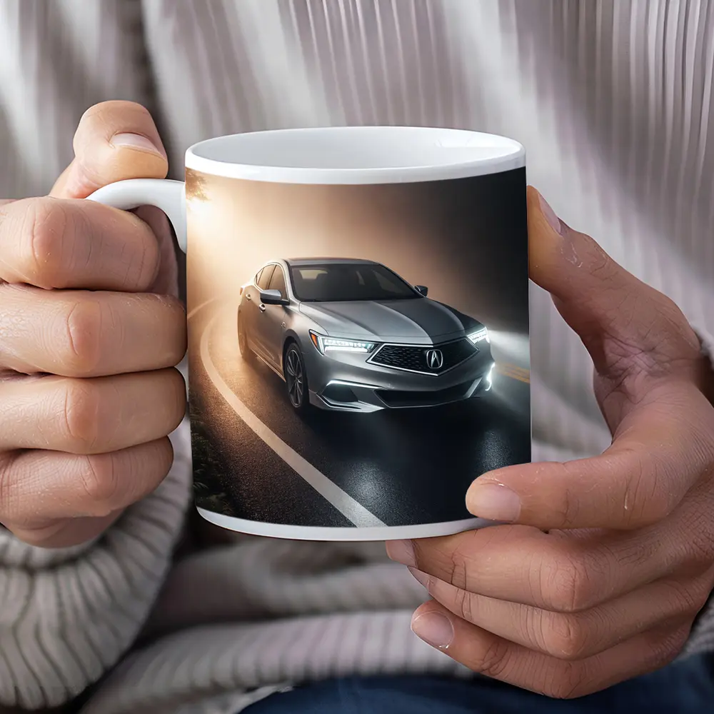 Acura ILX Sedan Driving Through Foggy Road – Mugs