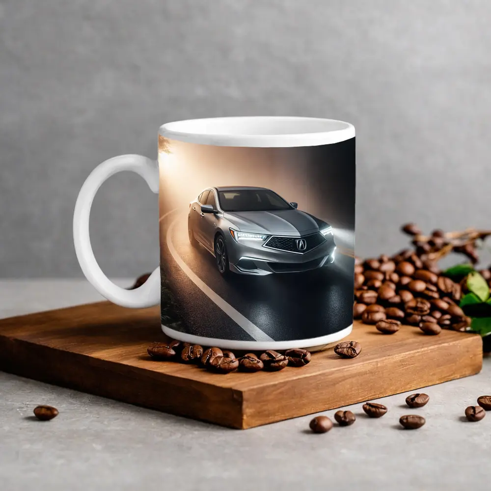 Acura ILX Sedan Driving Through Foggy Road – Mugs