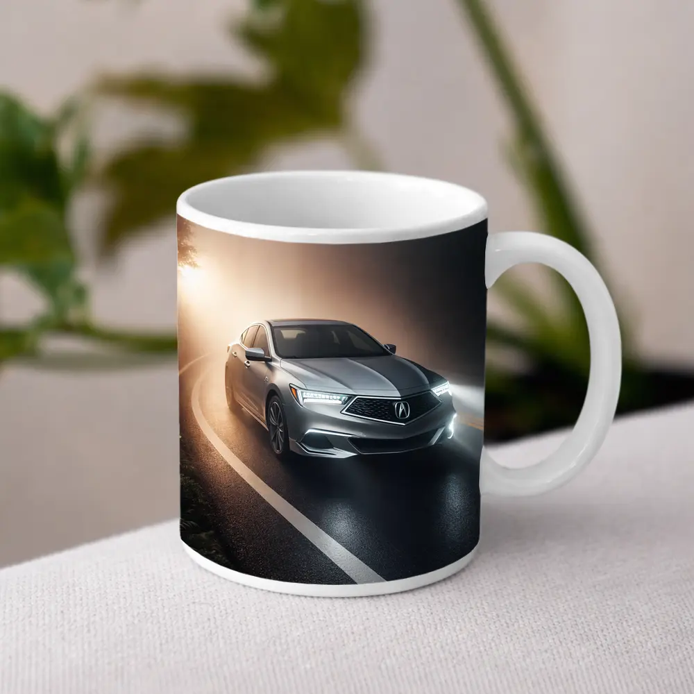 Acura ILX Sedan Driving Through Foggy Road – Mugs