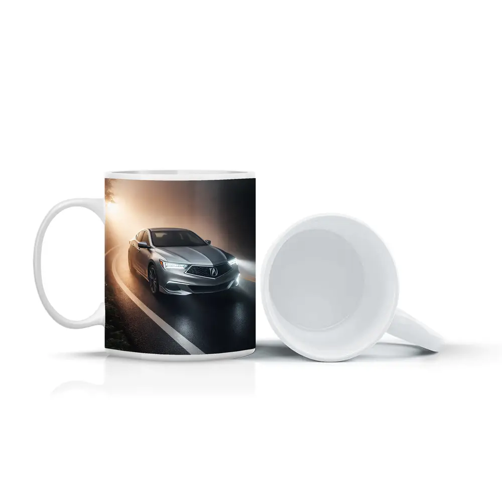 Acura ILX Sedan Driving Through Foggy Road – Mugs