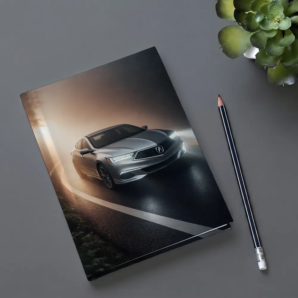 Acura ILX Sedan Driving Through Foggy Road – Notebooks