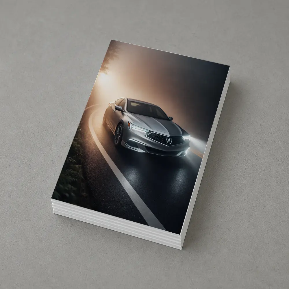 Acura ILX Sedan Driving Through Foggy Road – Postcards