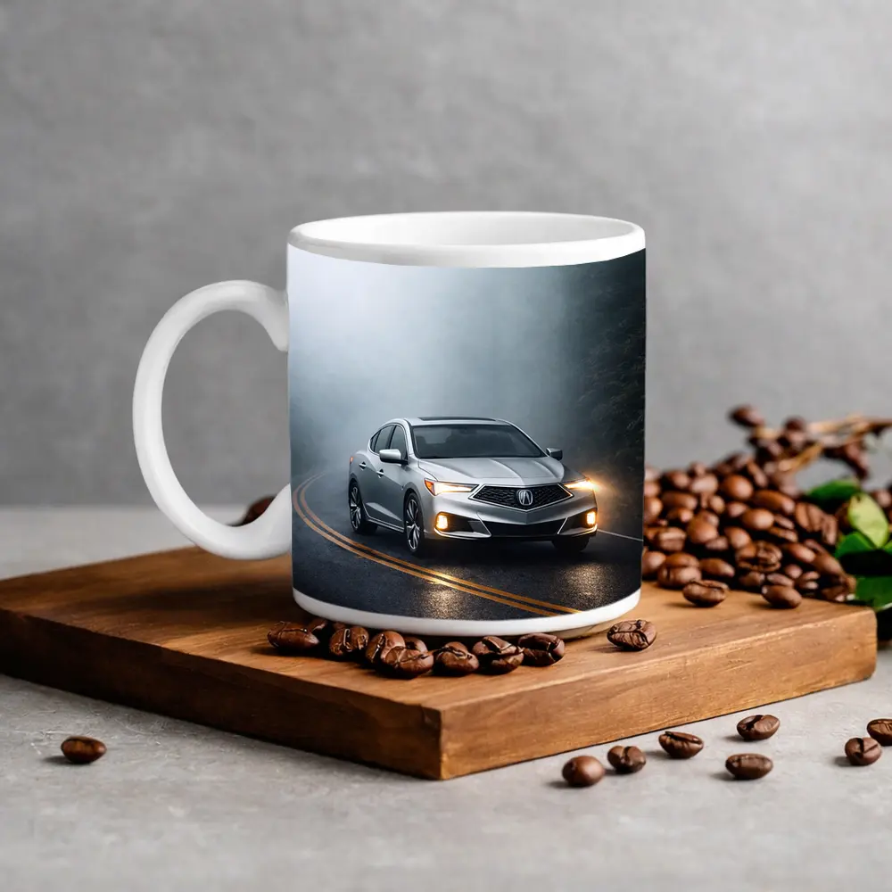 Acura ILX Sedan Driving Through Misty Road – Mugs