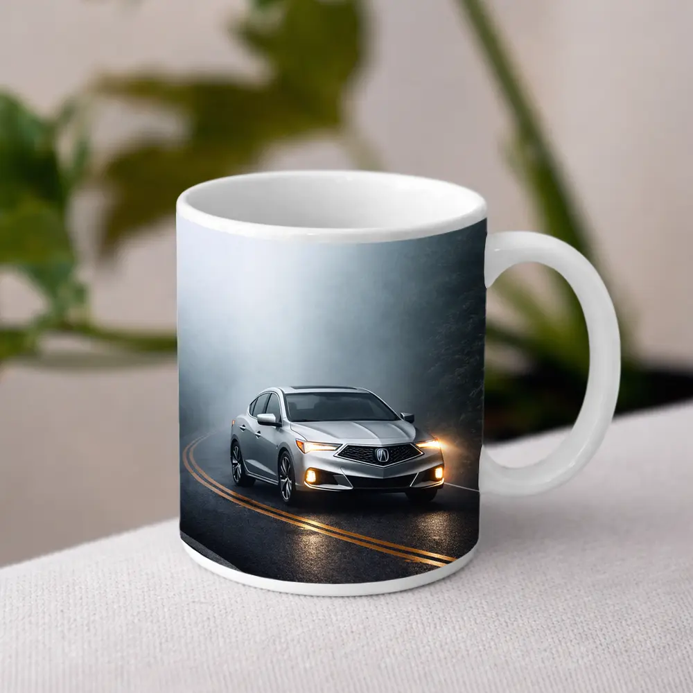 Acura ILX Sedan Driving Through Misty Road – Mugs