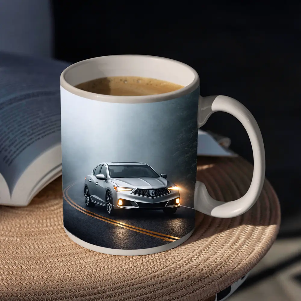 Acura ILX Sedan Driving Through Misty Road – Mugs