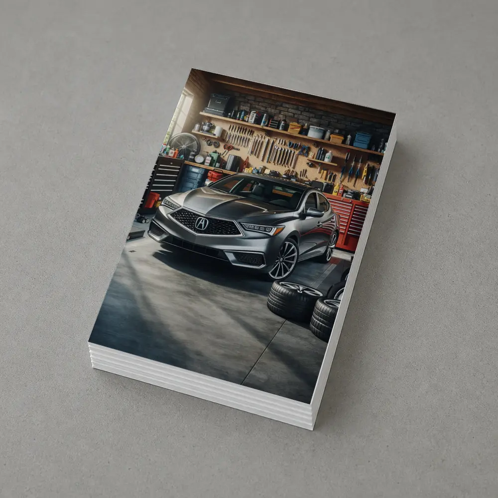 Acura ILX Sedan Parked Inside Garage – Postcards