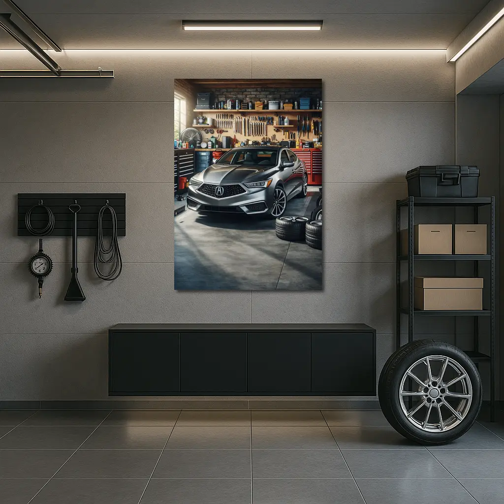 Acura ILX Sedan Parked Inside Garage – Wall Art