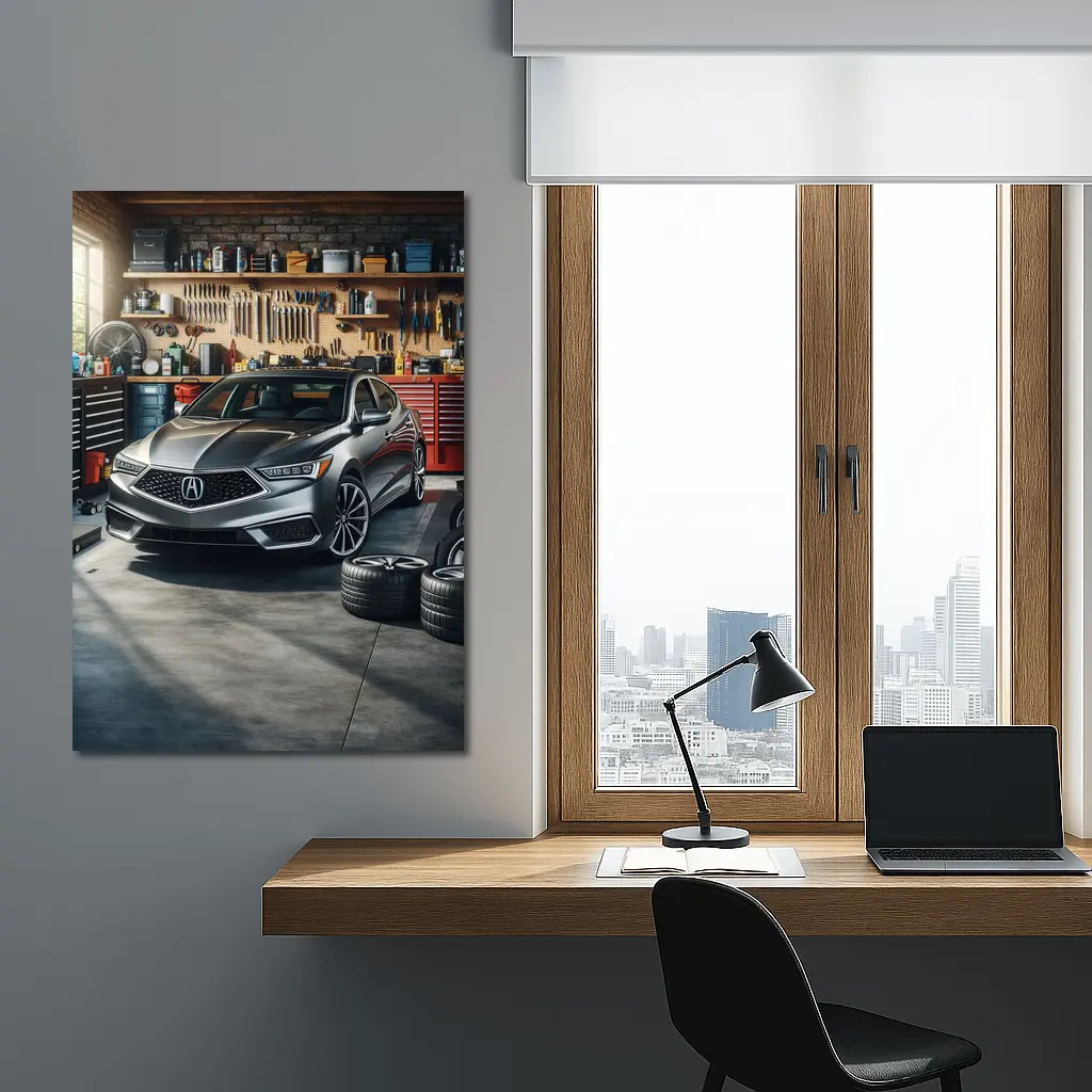 Acura ILX Sedan Parked Inside Garage – Wall Art