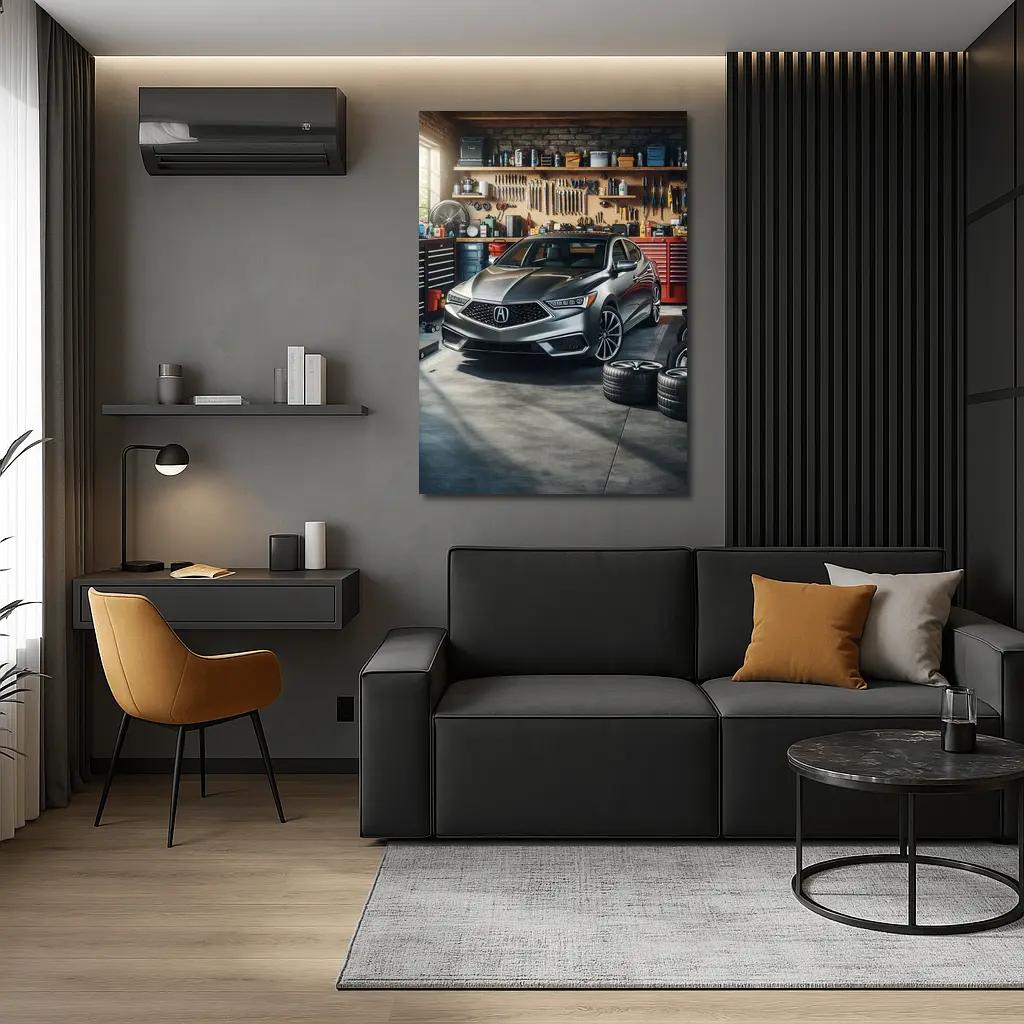 Acura ILX Sedan Parked Inside Garage – Wall Art