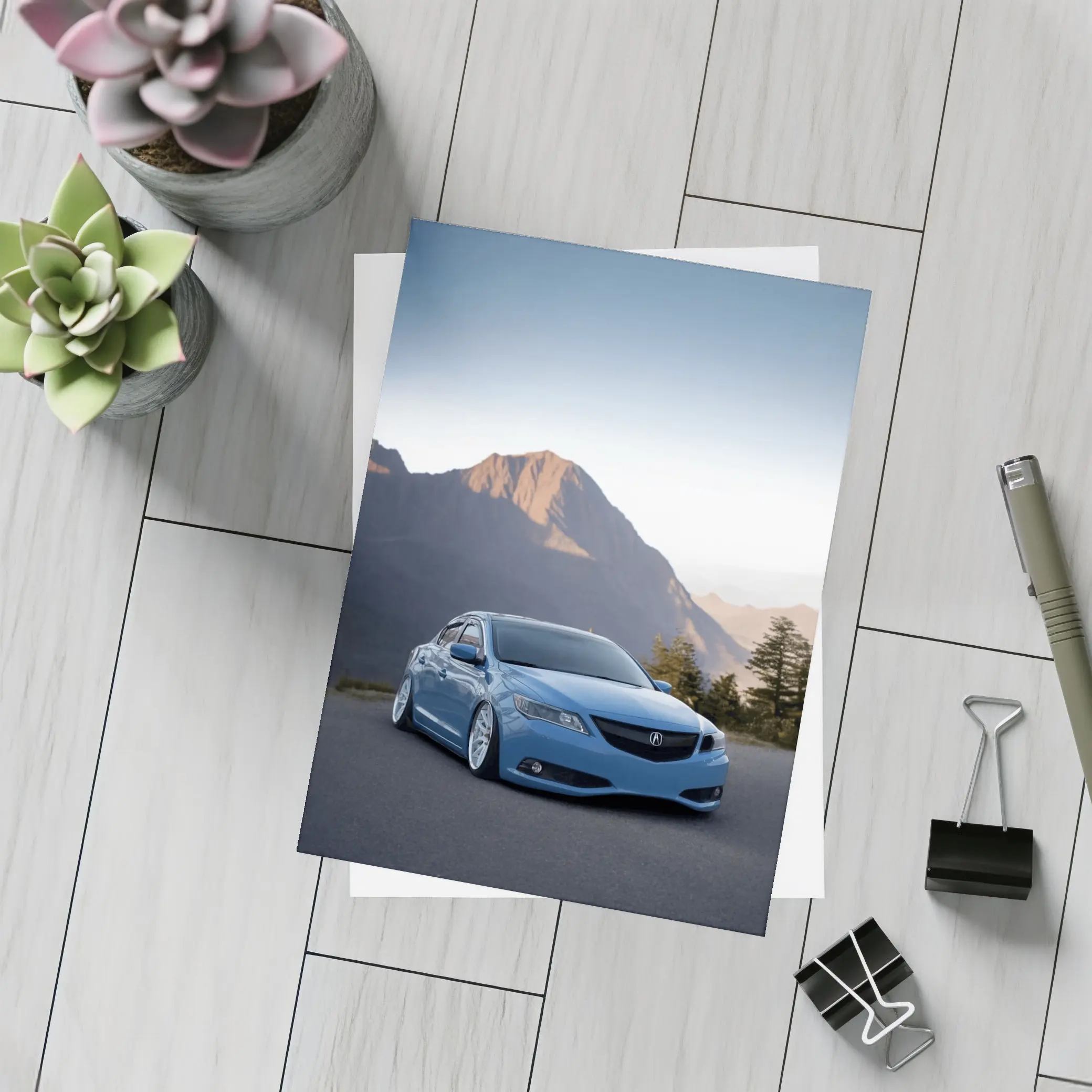 Acura ILX Blue Slammed Mountain Backdrop – Postcards