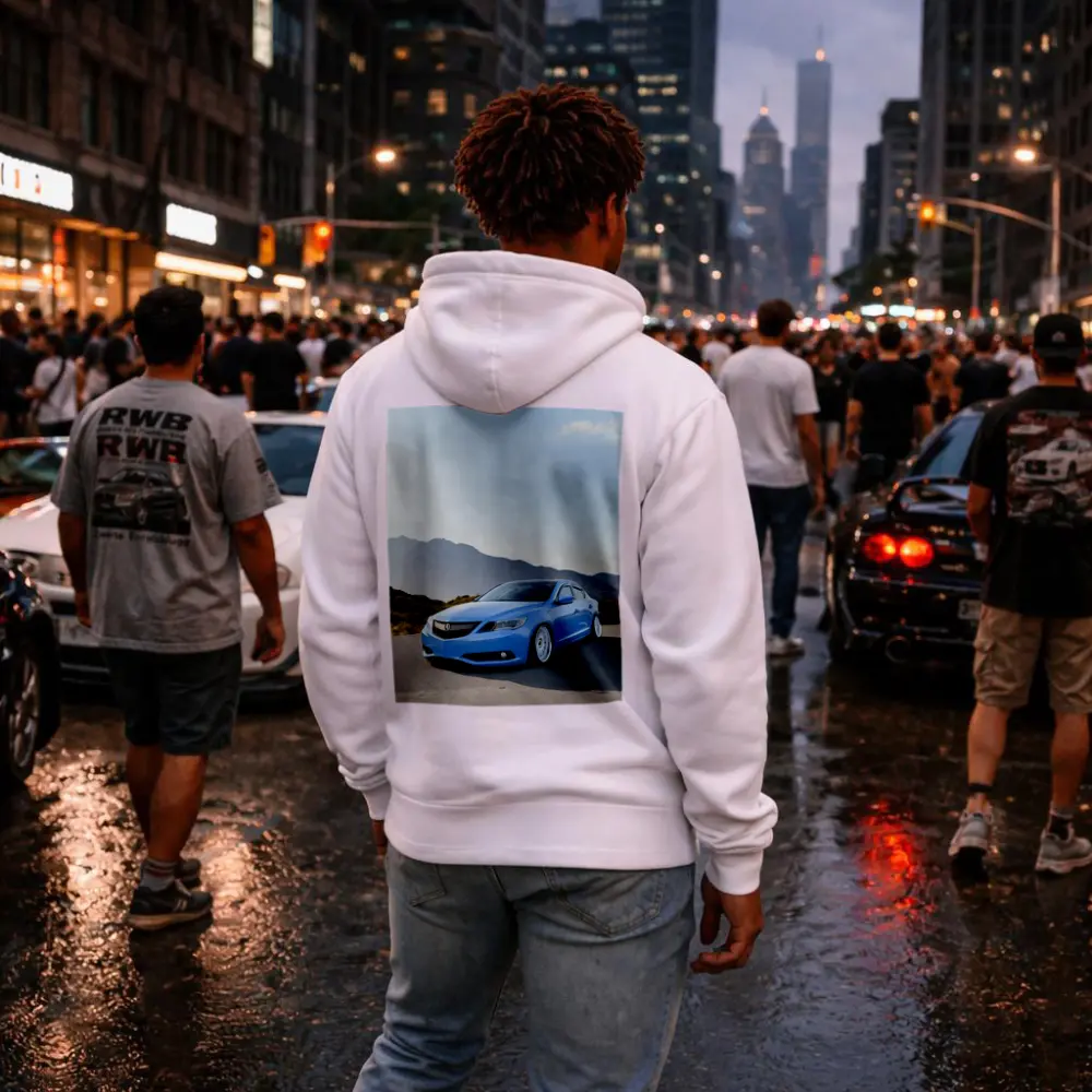 Acura ILX Blue Stance Mountain Background – Hoodies