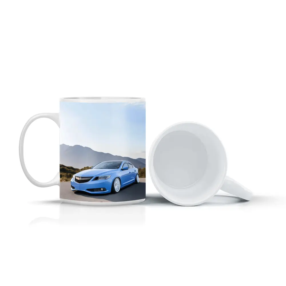Acura ILX Blue Stance Mountain Background – Mugs