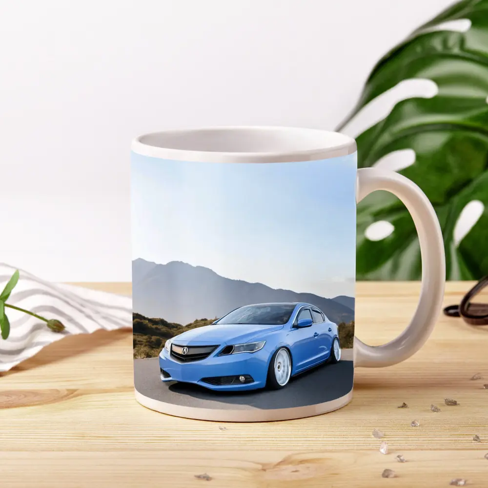 Acura ILX Blue Stance Mountain Background – Mugs