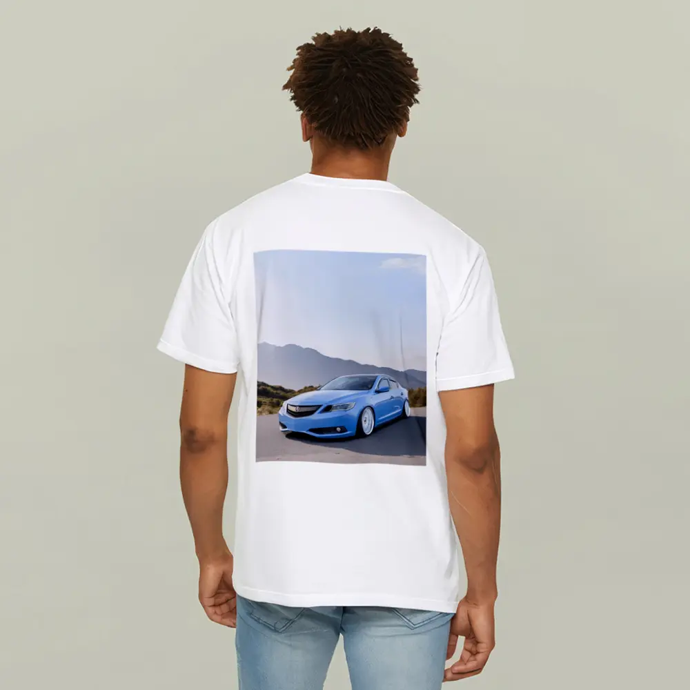 Acura ILX Blue Stance Mountain Background – T-Shirts