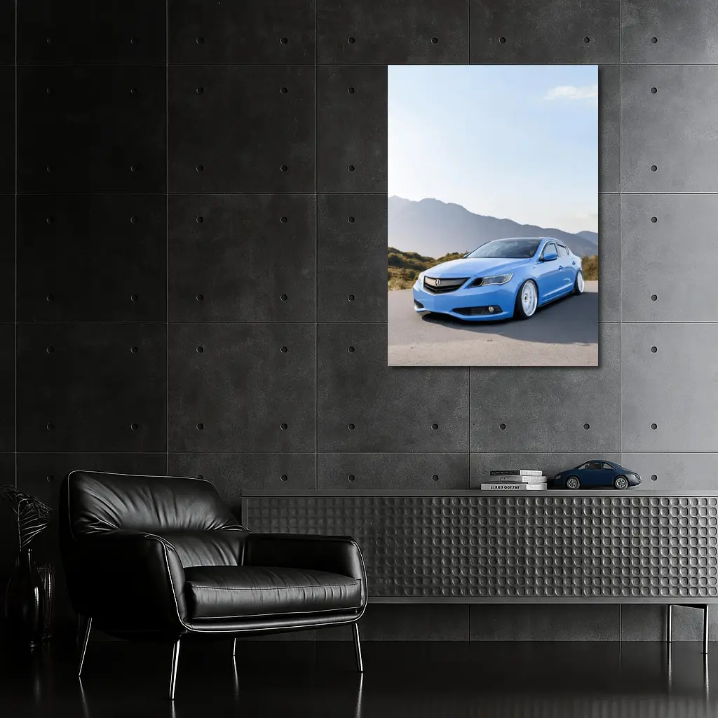 Acura ILX Blue Stance Mountain Background – Wall Art