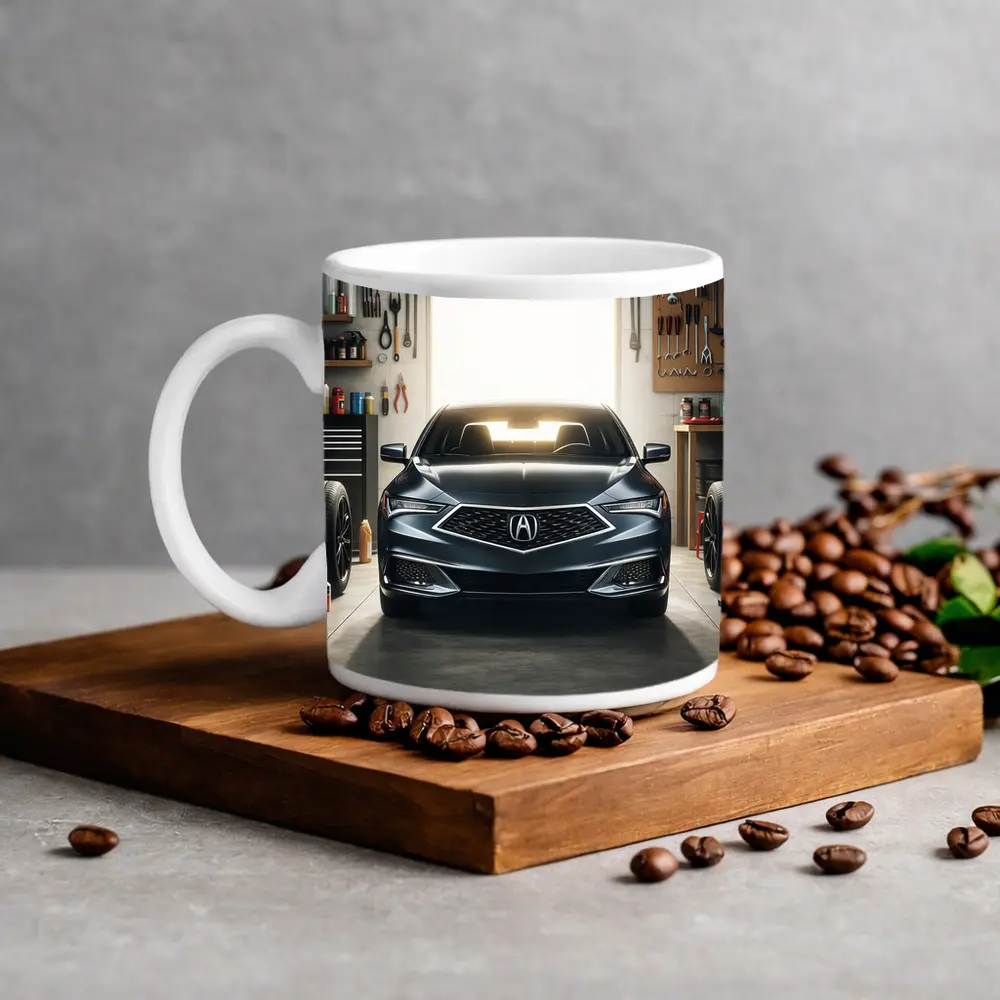 Acura ILX Parked Inside Modern Garage – Mugs